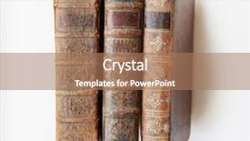  Presentation with books - Beautiful presentation featuring handbook - old books isolated on white backdrop and a coral colored foreground