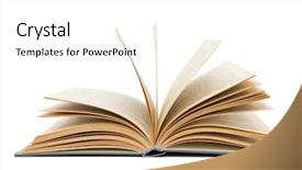  Presentation with open book magic lights - PPT theme with handbook - open book on white background background and a white colored foreground