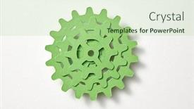  Presentation with green color - Cool new PPT theme with handcarft-set-of-machine-gear backdrop and a mint green colored foreground