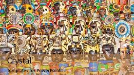  Presentation with indian culture - Amazing PPT theme having handcraft masks of indian culture backdrop and a gold colored foreground