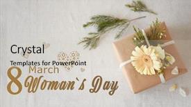  Presentation with text box - Presentation having handcrafted-gift-box-with-flowers background and a soft green colored foreground