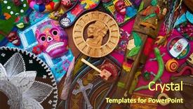  Presentation with mayan - Slide deck featuring handcrafts souvenirs carved skulls embroidery background and a tawny brown colored foreground