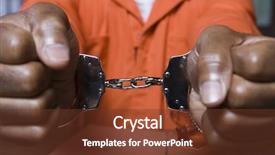  Presentation with prison - Cool new presentation design with hand's fettered with handcuff backdrop and a tawny brown colored foreground