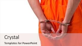  Presentation with handcuffed - PPT theme enhanced with handcuffed handsome businessman isolated background and a lemonade colored foreground
