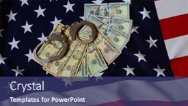  Presentation with american flag - Audience pleasing slide deck consisting of handcuffs-on-money-background backdrop and a  colored foreground