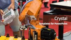  Presentation with robotic - Audience pleasing presentation theme consisting of handebol - robotic hand machine tool backdrop and a tawny brown colored foreground