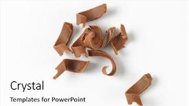  Presentation with white chocolate - Colorful presentation enhanced with handful of chocolate shavings backdrop and a white colored foreground