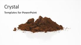  Presentation with fresh ginger root on white - Cool new PPT theme with handful of freshly ground coffee backdrop and a  colored foreground