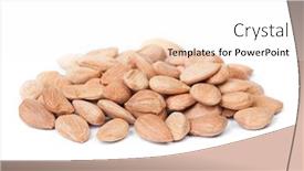  Presentation with orange peel isolated - Presentation theme featuring handful-of-peeled-apricot-kernels background and a white colored foreground