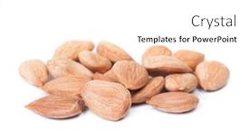  Presentation with apricot - Beautiful slide set featuring handful-of-peeled-apricot-kernels backdrop and a white colored foreground