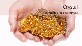  Presentation with pirate treasure - Amazing slides having handful of pirates coins backdrop and a coral colored foreground