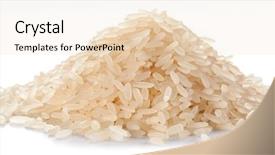  Presentation with rice grain - Slides enhanced with retro and vintage style of the old fashioned alarm clock and cute brown bear doll background and a lemonade colored foreground