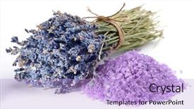  Presentation with lavender flowers - Colorful slide set enhanced with handful of sea salt flavored with dried lavender flowers backdrop and a light blue colored foreground