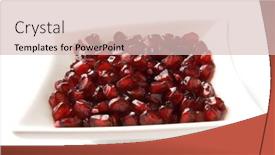  Presentation with pomegranate - Beautiful PPT theme featuring handfull-of-pomegranate-grains backdrop and a lemonade colored foreground