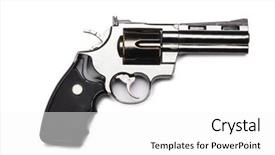  Presentation with racism white hands in modern - Slide set enhanced with handgun isolated on the white background and a white colored foreground