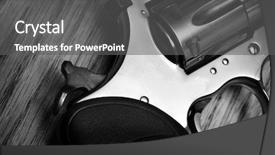  Presentation with self defense - Presentation design consisting of handguns and pistols for shooting background and a dark gray colored foreground