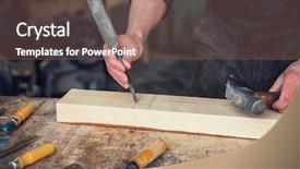  Presentation with chisel - Colorful PPT theme enhanced with handi craft - carpenter working with a chisel backdrop and a violet colored foreground