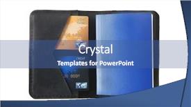  Presentation with forest and black car - Slide deck consisting of handi craft - opened black leather wallet background and a ocean colored foreground