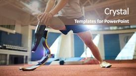  Presentation with handicap - Cool new slide deck with handicap - disable sportsman with handicapped right backdrop and a violet colored foreground