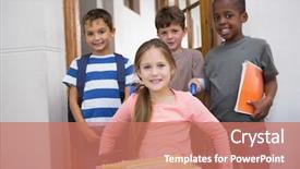  Presentation with handicap - Amazing presentation theme having handicap 3 - disabled pupil with his friends backdrop and a coral colored foreground