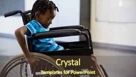  Presentation with wheelchair - Beautiful presentation featuring handicap 3 - schoolboy sitting on wheelchair backdrop and a  colored foreground