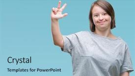  Presentation with down syndrome - Amazing presentation design having handicap 3 - young adult woman with down backdrop and a light blue colored foreground