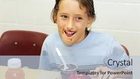 Presentation with school lunch - Amazing theme having handicap children - cute school boy eating lunch backdrop and a light blue colored foreground