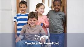  Presentation with handicap - Audience pleasing presentation theme consisting of handicap children - disabled pupil with his friends backdrop and a ocean colored foreground