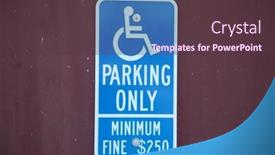  Presentation with permit - Slide deck enhanced with handicap-parking-sign-a-blue background and a  colored foreground