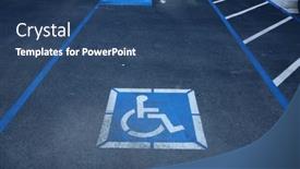  Presentation with handicap - Slide set enhanced with handicap-parking-space-handicap-placard background and a ocean colored foreground