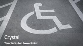  Presentation with handicap - Colorful slide set enhanced with handicap parking backdrop and a gray colored foreground