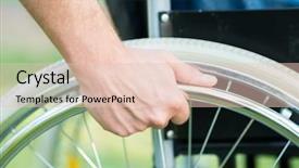  Presentation with handicap - Audience pleasing presentation theme consisting of handicap people - close-up of male hand backdrop and a lemonade colored foreground