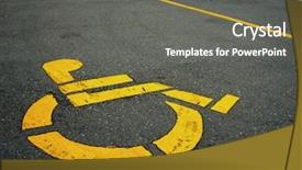  Presentation with symbol - PPT theme featuring handicapped symbol on parking space background and a gray colored foreground