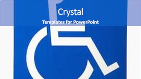  Presentation with access - Cool new slides with handicapped wheelchair access logo sign backdrop and a cobalt blue colored foreground