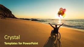  Presentation with wheelchair - Cool new theme with handicapped-woman-on-a-wheelchair backdrop and a tawny brown colored foreground