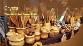  Presentation with handicraft - Slide deck with handicraft-kitchenware-and-other-handmade background and a tawny brown colored foreground