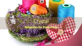  Presentation with handicraft - Colorful slide set enhanced with handicraft-supplies-isolated-on-white backdrop and a tawny brown colored foreground