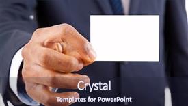  Presentation with business card - Colorful slides enhanced with handing a blank business card backdrop and a wine colored foreground