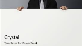  Presentation with business card - Presentation theme with handing a blank business card background and a  colored foreground