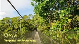  Presentation with central america - Slide deck having handing-bridge-in-green-jungle background and a tawny brown colored foreground