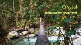  Presentation with central america - Presentation theme featuring handing-bridge-in-green-jungle background and a tawny brown colored foreground