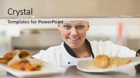  Presentation with dinner - Audience pleasing presentation theme consisting of handing dinner plates through order backdrop and a soft green colored foreground