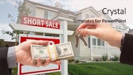  Presentation with cash - Presentation design with handing over cash for house background and a lemonade colored foreground