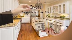  Presentation with beautiful midnight sun over - Cool new PPT theme with handing over keys for cash backdrop and a coral colored foreground