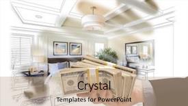  Presentation with charging gun man hands charging - PPT layouts having handing over stack of money background and a coral colored foreground