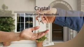  Presentation with new home - Cool new presentation with handing over the house keys backdrop and a mint green colored foreground