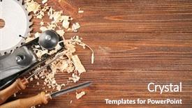 Presentation with carpenter - PPT theme consisting of handiwork - set of carpenter's tools background and a red colored foreground