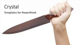  Presentation with hand holding puzzle piece - Amazing PPT layouts having slayer - hand holding a knife isolated backdrop and a  colored foreground