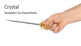  Presentation with sword - Presentation theme featuring  background and a  colored foreground