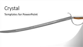  Presentation with old photographs black and white - Presentation theme having heraldry - old saber isolated on white background and a white colored foreground